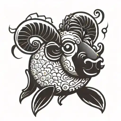 Ram With Twin Fish