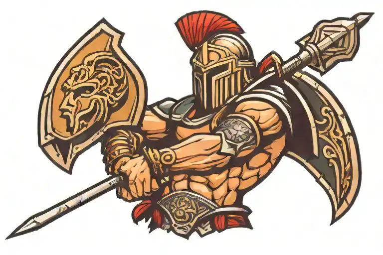 Spartan Warrior With Spear