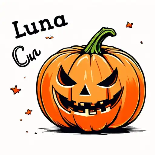 Cute Pumpkin With The Name Luna In It