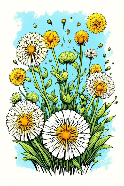 Dandelion In All Stages Till It Blooms