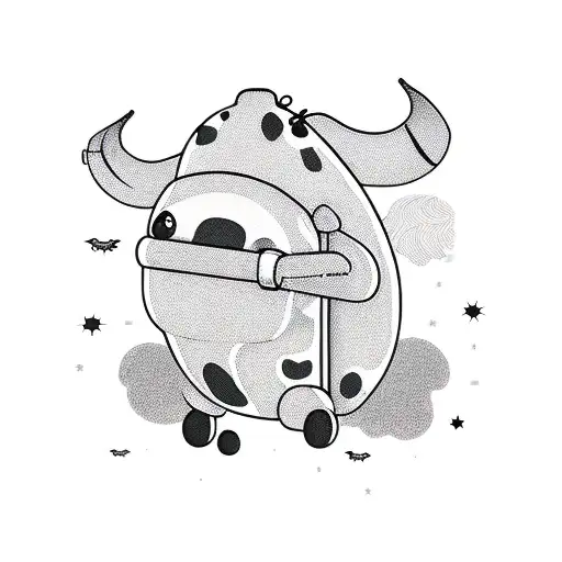 A Cow Being Carried Away By A Ufo