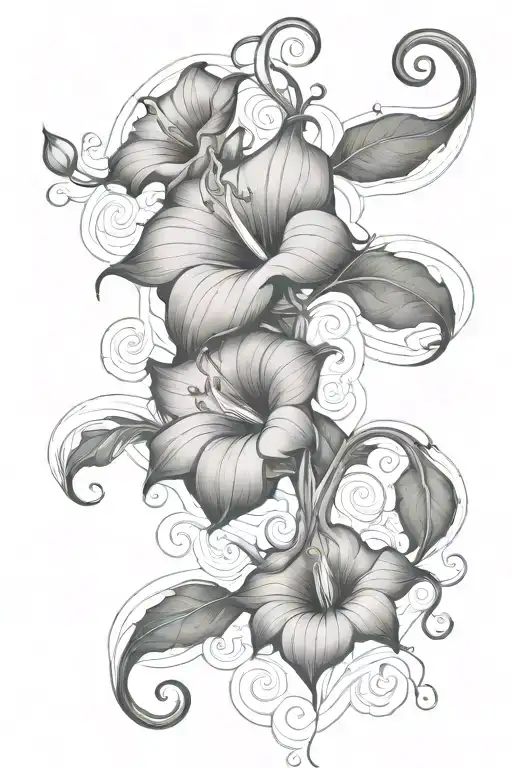 Long Thin Moonflower Vine