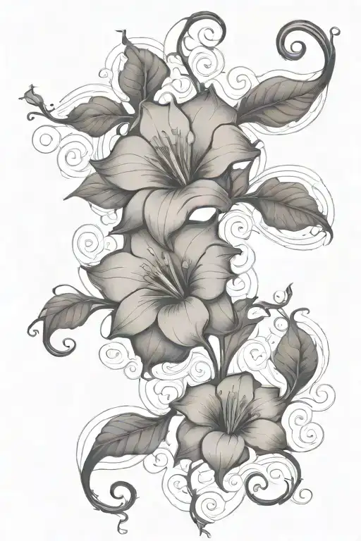 Long Thin Moonflower Vine