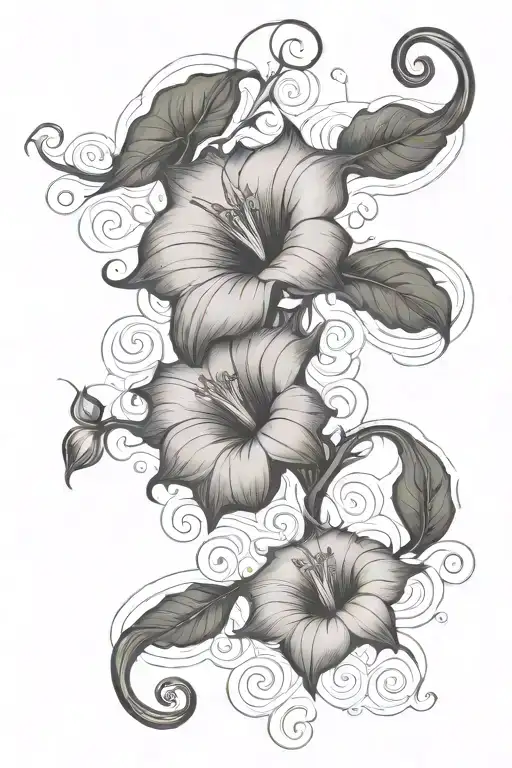 Long Thin Moonflower Vine