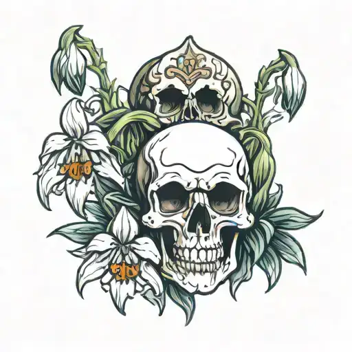 Snowdrops And A Skull