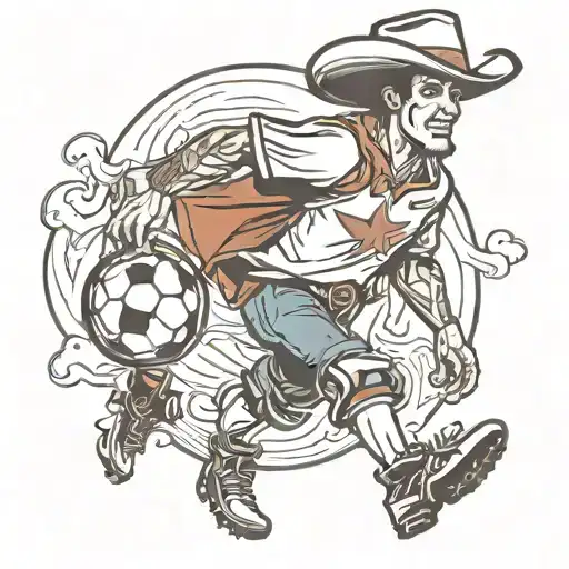 Cowboy Wearing A Soccer Jersey