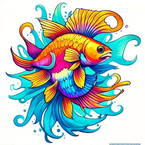 Multiple Bright Color Fish