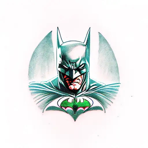 Batman Tattoo With Joker Colors