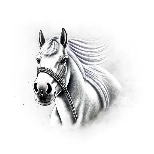 Horse Holding An Iceblock