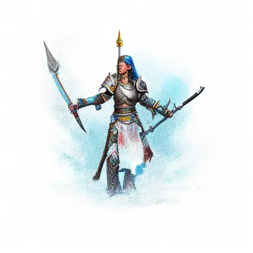 Female Paladin With A Spear