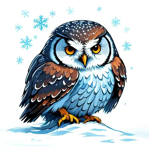 Snow Owl Shimmering With Ice Magic