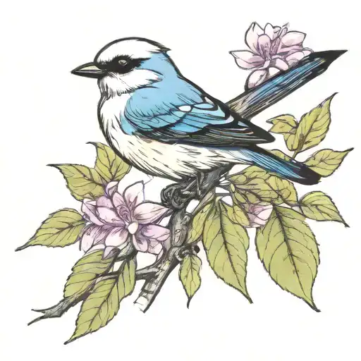 Scissortail Flycatcher And Redbud Tree