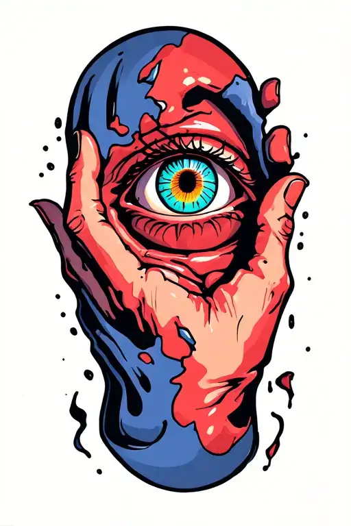 Hands Ripping Skin With Eye Inside