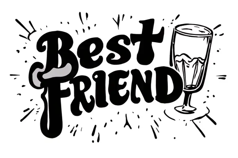 Best Friend Tattoo Glass