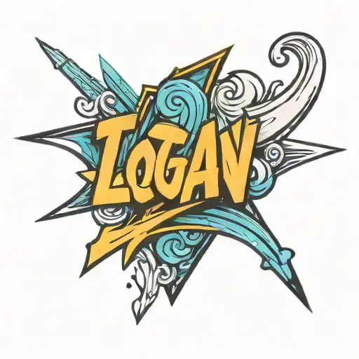 The Name Logan In A Negative Space Style