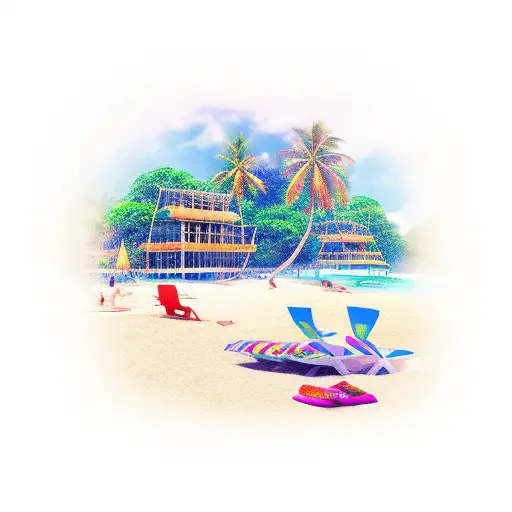 Beach With Jungle Background