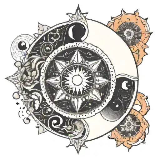 Moon Phases Forming A Celestial Mandala