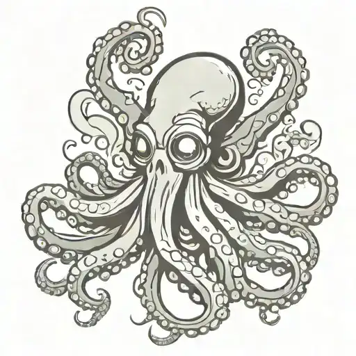 Cartoon Octopus Knives For Atms