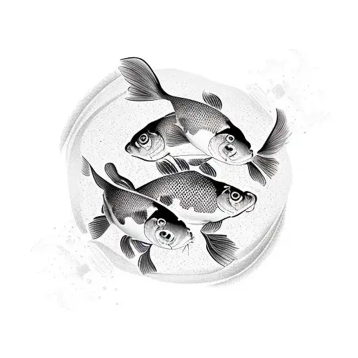 Carp Koi Black And White