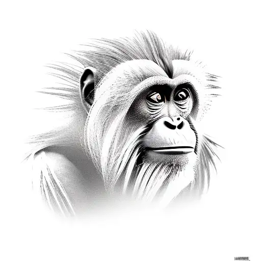 Hairy Male Orangutan