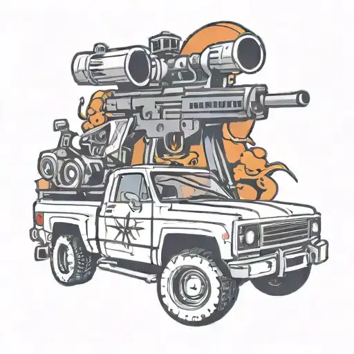 Pickup Truck With Machine Gun