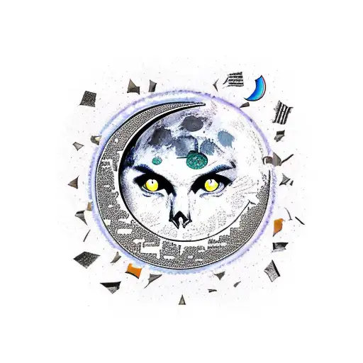 Moon With Broken Sword Inside