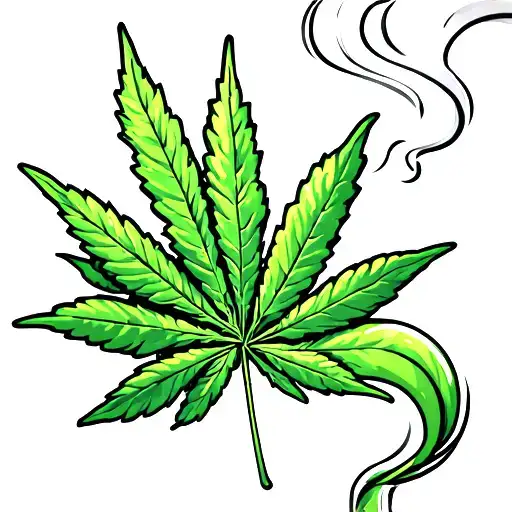 Cartoon Characters Smoking Weed Leaf