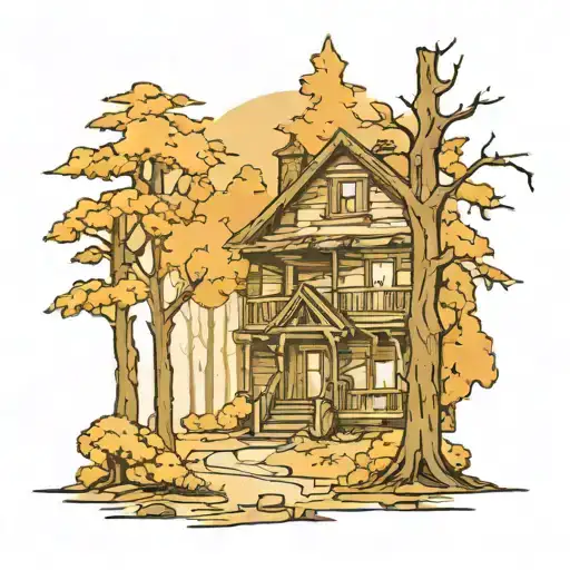 Resident Evil 8 Wood Scene Inspired With Trees Fog In The Back