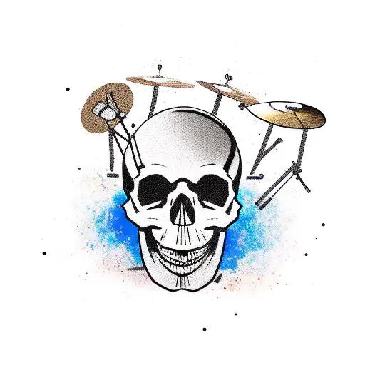 Drummer Dog Musician Skull Rock