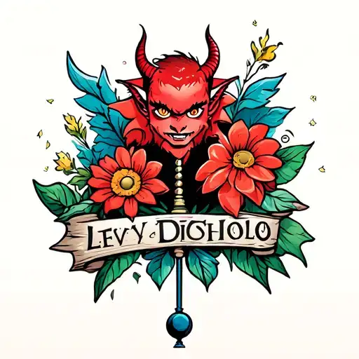 Flower Surrounding Weather Vane And Little Devil