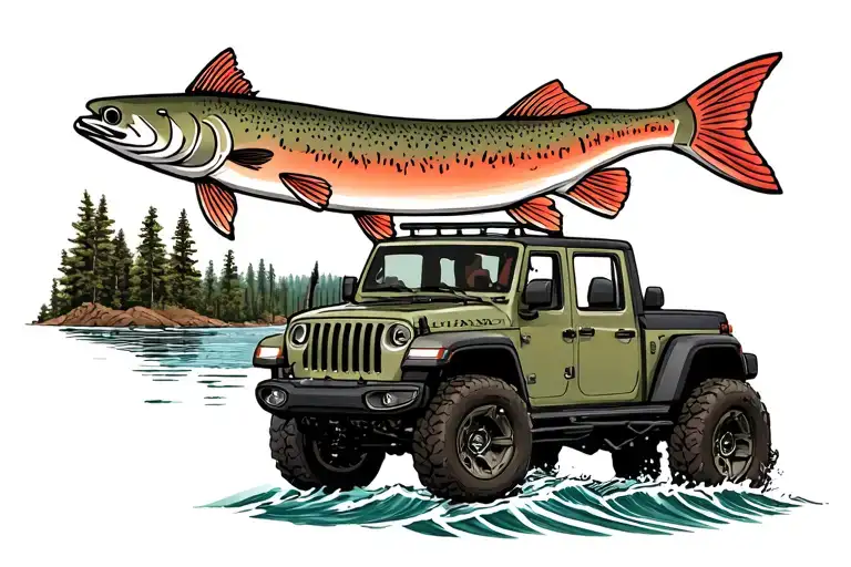Jeep Rubicon Fishing For Salmon And Steelhead