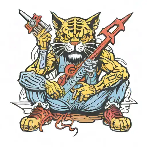 Iron Maiden With Cat Sitting