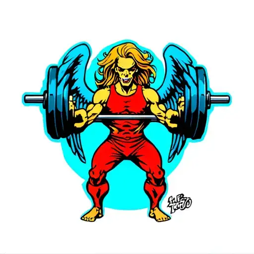 Angel Dead Lifting Weights