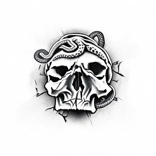 Skull And Two Snakes