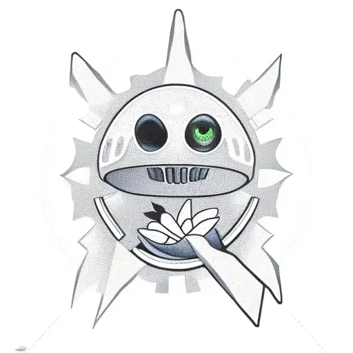 Ufo With An Alien Inside Holding A Flower