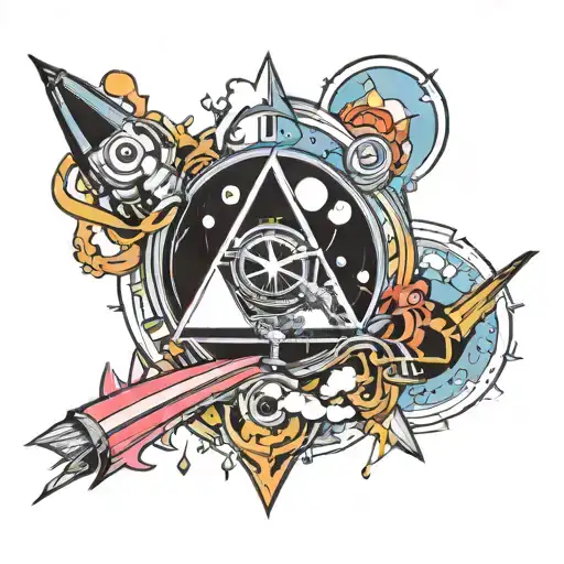 Incorporate Iconic Symbols From Pink Floyd And Led Zeppelin In A Unique And Abstract Design