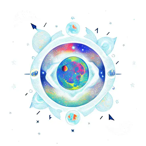 A Moon With Aquarius Constellation