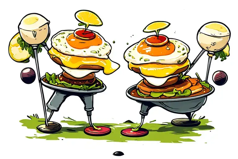 Two Eggs Benedicts Playing Disc Golf
