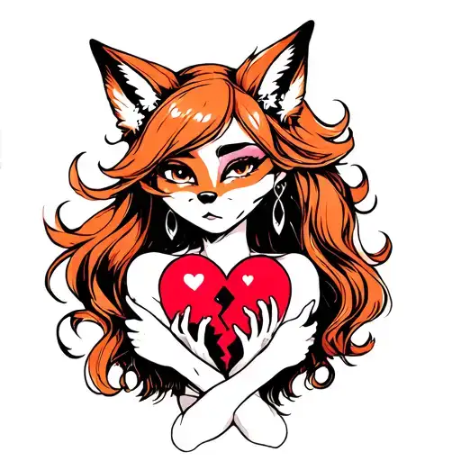 Fox Girl Stitching Together A Broken Heart