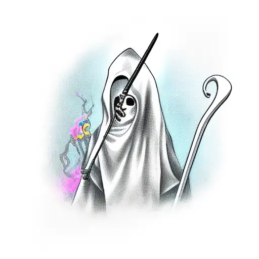 Female Grim Reaper With Big Scythe