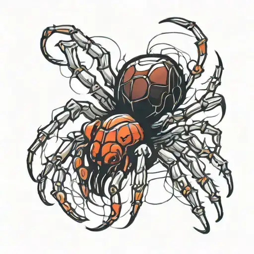 A Spider That Emerges From The Body With Folded Legs