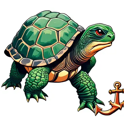 Shellback Turtle With A Anchor