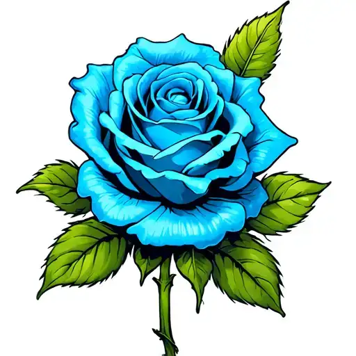 Beautiful Blue Rose With Very Soft Shading