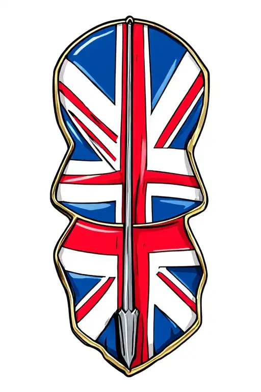 Dart Pin With Uk Flag Intertwined