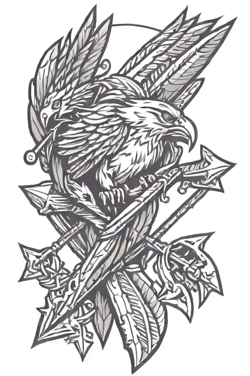 Bird Claw Holding 5 Arrows