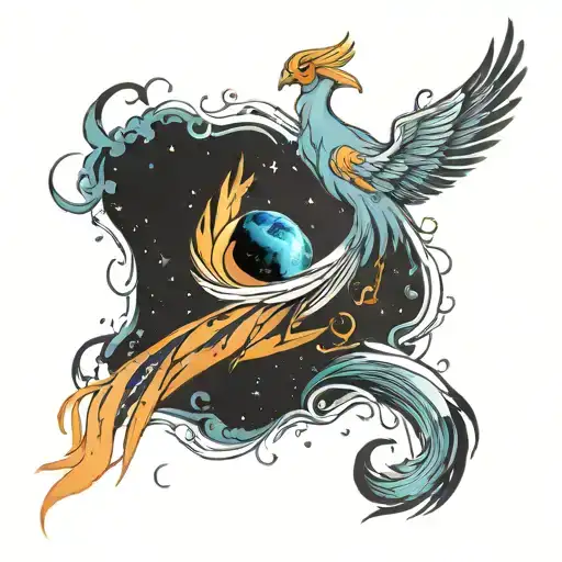 Phoenix Rising Into The Galaxy