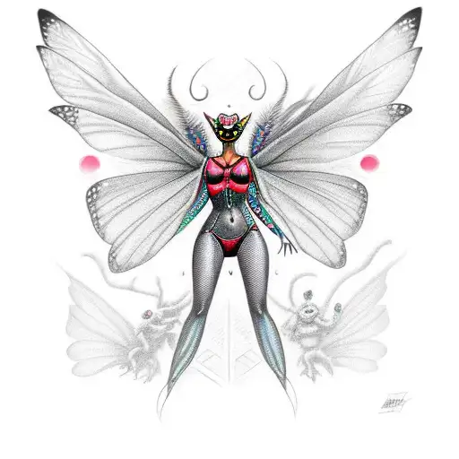 Female Mothman Pinup