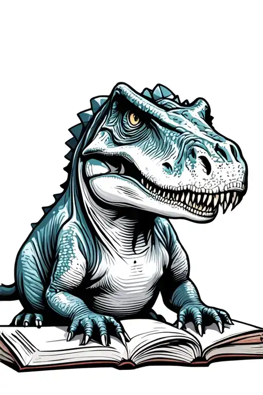 Dinosaur Doing Homework