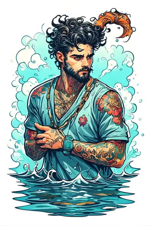 Levianthan With Water Background