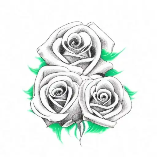 Mexican Style Heart Skull Roses